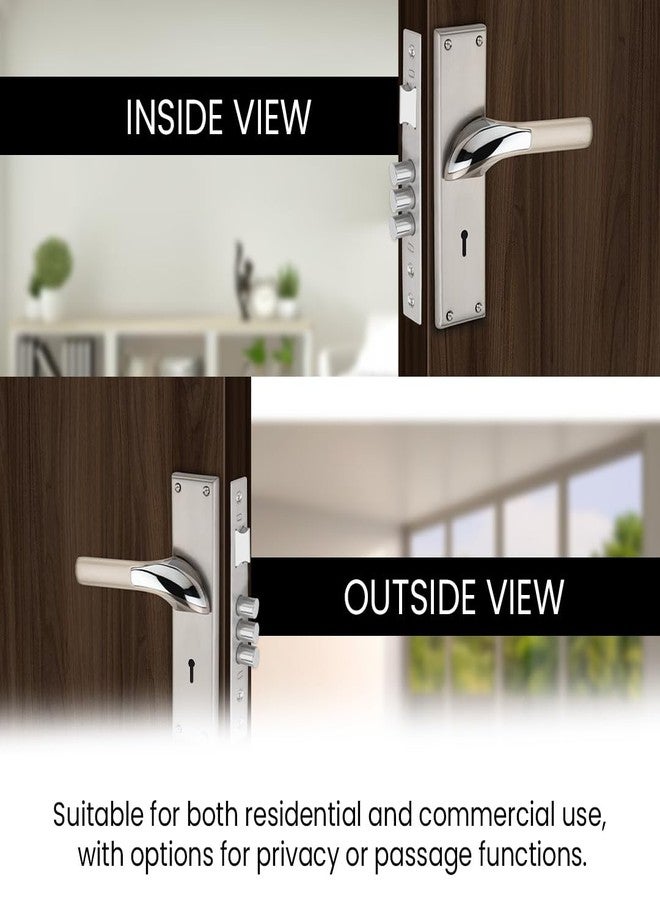 Link Bould Mortise Lock |for Main & Internal Door in Residential & Commercial Spaces | 8 Inches Heavy Duty Handle Set with Both Side Key Access, 3 Keys,6 Lever Lock Body |SS Finish|2 Years Warranty - Image 3